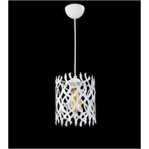 Alev Motif Beyaz Ferforje Model Modern Sarkıt Avize