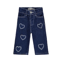 Civil Baby Kız Bebek Kalp Pachli 6-18 Ay Pantolon Kot - Mavi