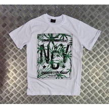 Stoned&Fame Unisex Beyaz Nyc Baskılı T-shirt Beyaz