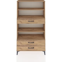 Arges Dolap 4 Raflı 3 Çekmeceli 88x30x163 Çam-çam Çam