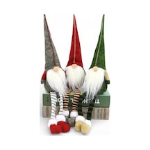 1 Adet 35 Cm Uzun Şapkalı Gnome Tomte Şans Cücesi Yılbaşı Süsü Parti Dekorasyon Süs, Kırmızı