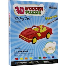 Robotime Ahşap 3 Boyutlu Puzzle Yariş Arabası