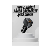 Araç İçi Hızlı Şarj Aleti 38w Type-c + Usb Girişli Çakmaklık