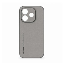 Microcase Xiaomi Redmi Note 17 Pro 5gile Uyumlu Luxury Leather Series Deri Desenli Plastik Koruma Kılıf - Al8125 Gri
