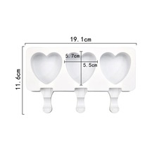 3 Kavite Aşk Kedi Pençesi Dondurma Kalıp Gıda Sınıfı Silikon Beyaz