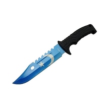 Muhtelif Ayyıldız Mf013bl Mavi Av Bıçağı 31cm - Testere Detaylı Bıçak, Kılıflı, Plastik Sap