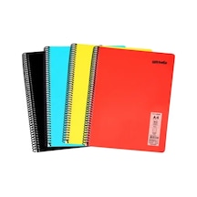 Mynote Flex Neon Defter A4 80 Sayfa 4'Lü Defter Seti (2 Kareli + 2 Çizgili)
