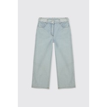 Panço Kız Çocuk Beli Ayarlanabilir Lastikli Mavi Kot Pantolon 2621gk04009