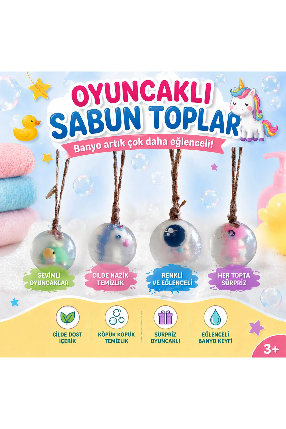 Oyuncaklı Çocuk Sabunları Askılı