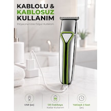 T Bıçaklı Saç Sakal Kesme Makinesi Şarjlı Kablosuz Ense Favori Şekillendirme Tıraş Makinesi - Lisinya