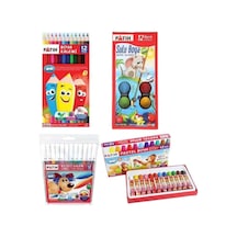 Fatih 4'Ü Boyama Seti  12 Renk Pastel+ Sulu Boya + Kuru Boya + Keçeli Kalem
