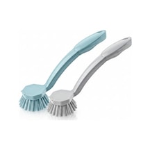 2'li Set Pratik Lavabo Ve Bulaşık Fırçası 23 Cm Ergonomik Uzun Saplı, Dayanıklı Kıllar Mutfak Ve Banyo