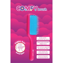 Comfy Brush Saç Fırçası - Esnek, Geniş Yüzeyli Düğüm Açıcı Fuşya