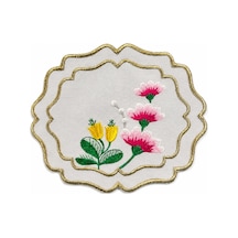Fleur Embroidered Kokteyl Peçetesi-white