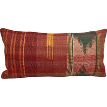 Zehra Abla Halı Yeni El Dokuma Dekoratif Lumbar Kilim Kırlent Yastık Kılıfı 6613 Çok Renkli