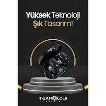 E6s Dots Bluetooth Kablosuz Kulaklık, Çift Mikrofon, Hd Ses, Extra Bass, Powerbank Kutu, Siyah