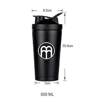 Hallow-500 Ml Çalkalayıcı Tel Çırpma Topu İle Şişe Yalıtımlı Siyah