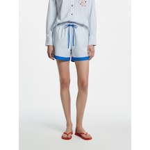 Xint Beyaz Pamuk Dokulu Oversize Şort 275455
