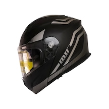 Mts 966 WX20 Grey Çene Açılır Kask Gri - Mat Siyah