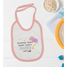 Bk Kids Babaannem Tasarımlı Pembe Bebek Mama Önlüğü Pembe