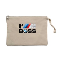 BMW IM BOSS Krem Clutch Astarlı Cüzdan / El Çantası Krem