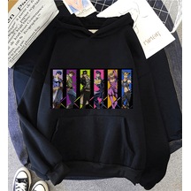 Anime JoJo Bizarre Adventure Kolaj Kapşonlu Sweatshirt Çok Renkli