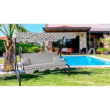 Viphomeconcept 3 Kişilik Süngerli Bahçe Salıncak Minderi Kılıfı Alaçatı Beyaz