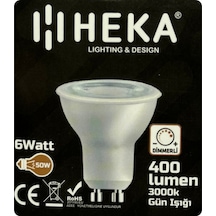 4 Adet Heka 6w 50w 3000k Sarı Işık Gu10 Duylu Dim Edilebilir Led Spot Ampul Heka