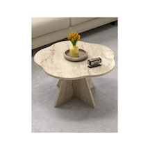 Çiçek Orta Sehpa Bej 70 Cm Çok Renkli