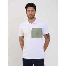 Dufy Beyaz Erkek Slim Fit Desenli Polo Yaka Tshirt - 105284-beyaz Beyaz