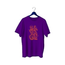 Bluu Savage Sporcu T-Shirt Bisiklet Yaka (528819275) Mor