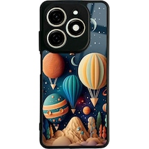 Tecno Spark 20c Astral Balonlar Tasarımlı Glossy Telefon Kılıfı Siyah