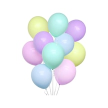 12 İnç Karışık Makaron Balon 10 Adet