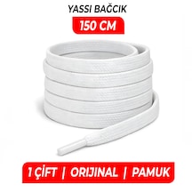 Wonkey Yassı Sneakers Spor Ayakkabı Bağcığı , Düz Bağcık , Yüksek Kaliteli Bağ, Spor Ayakkabılar İçin Premium Pamuk Bağı, Kaliteli Bağcık 1 Çift Beyaz