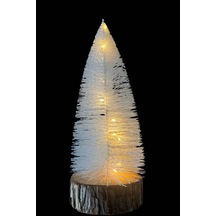 Beyaz Çam Ağacı Led Işıklı Dekor Gün Işığı