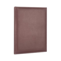 2027 Yılı Günlük Ajanda Tarihli Çizgili Diplomat Kapak 168 Yaprak Hediyelik Ajanda Vegan Deri 17x24 Cm. Bordo Genel