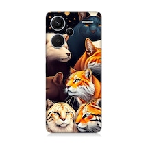Xiaomi Redmi Note 13 Pro Plus Uyumlu Renki Kedi Türleri Desenli Silikon Kılıf