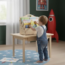 Carry Montessori 4 Raflı Ahşap Mini Kitaplık -çocuk Odası Kitaplık - Çocuk Kitaplığı - Bebek & Çocuk Odası İçin Mini Kitaplık- Çocukların Kolay Erişebileceği Kitaplık - Akçaağaç Diğer