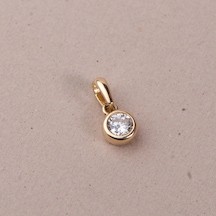 Goldkupe 14 Ayar Altın Tek Taş Kolye Ucu 0,69 Gr-3378