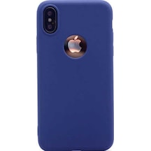Kilifone - Apple Uyumlu iPhone Xs Max 6.5 - Kılıf Mat Renkli Esnek Premier Silikon Kapak - Lacivert