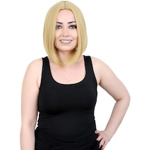 Kahkülsüz Düz Kısa Fiber Sentetik Peruk / Sarı - Grsy-462240 Renkli