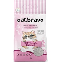 Catbravo Aktif Bebek Pudrası Kokulu Topaklaşan Bentonit Kedi Kumu 5 L