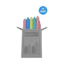 15 Adet Renkli Tebeşir - Tozsuz Tebeşir - Kara Tahta Kalemi