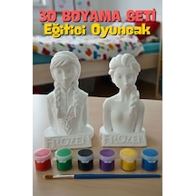 Frozen Elsa Ve Anna Taş Biblo Çocuk Boyama Etkinliği