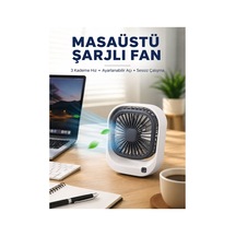 Taşınabilir Masaüstü Fan Ayarlanabilir Açılı Şarjlı Tasarım - Hs08379716-8379 Renkli
