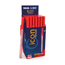 Linc Icon 50'li 1.0mm Kapaklı Tükenmez Kalem Kırmızı Diğer