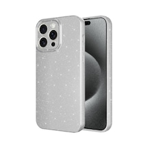 Apple Uyumlu iPhone 15 Pro Max Kamera Korumalı Simli Lüks Klfs Koton Kılıf-gümüş Gümüş