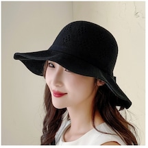 Ww Tarzı Moda Büyük Kenarlı Güneş Şapkası Kadın Stil - Siyah -m - Ww101