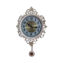 Sarkaçlı Duvar Saati Ferforje Desenli Hediyelik Duvar Saati Çok Renkli