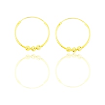 Gümüş Altın Yaldızlı 18 Mm Dorica Halka Küpe